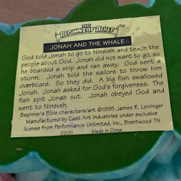 The Beginners Bible Jonah and The Whale Ceramic Collectible Figurine 1996 Rare - Picture 8 of 15